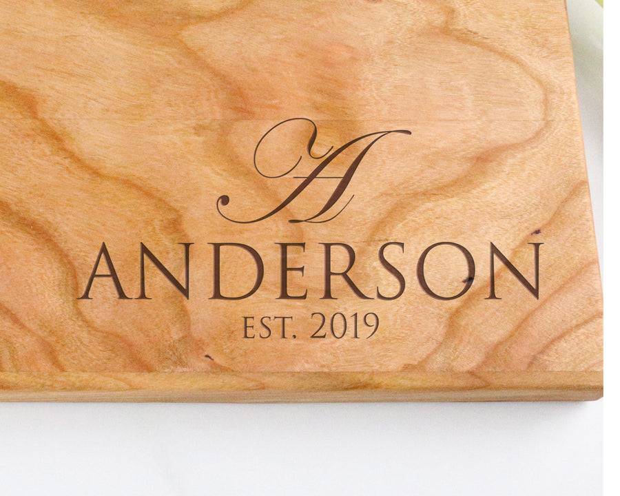 Cherry Cutting Board with "005" Engraving - Muskoka Woodworking