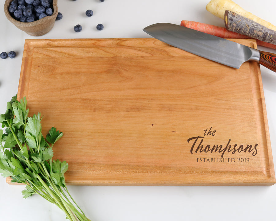 Cherry Cutting Board with "003" Engraving - Muskoka Woodworking