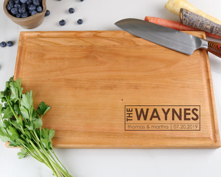 Cherry Cutting Board with "007" Engraving - Muskoka Woodworking