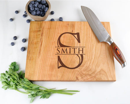 Cherry Cutting Board with "008" Engraving - Muskoka Woodworking
