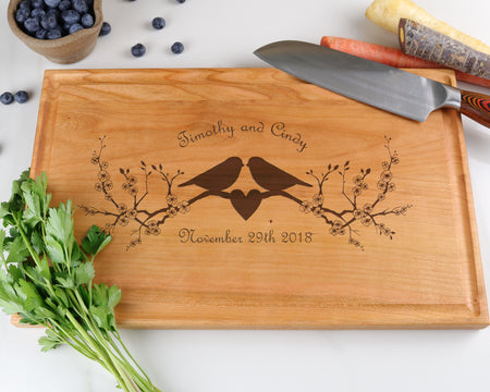 Cherry Cutting Board with "012" Engraving - Muskoka Woodworking
