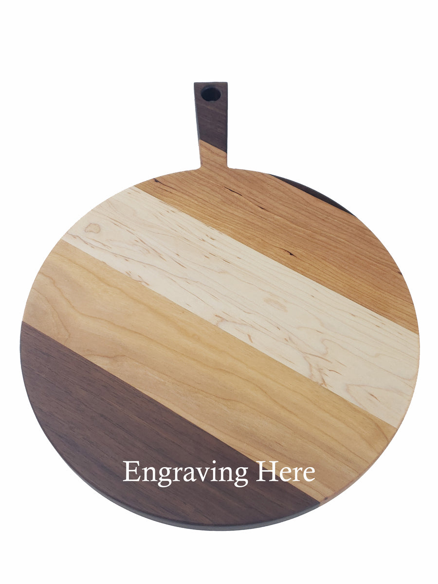 Round Paddle Cheese Board - Mixed Woods - Muskoka Woodworking