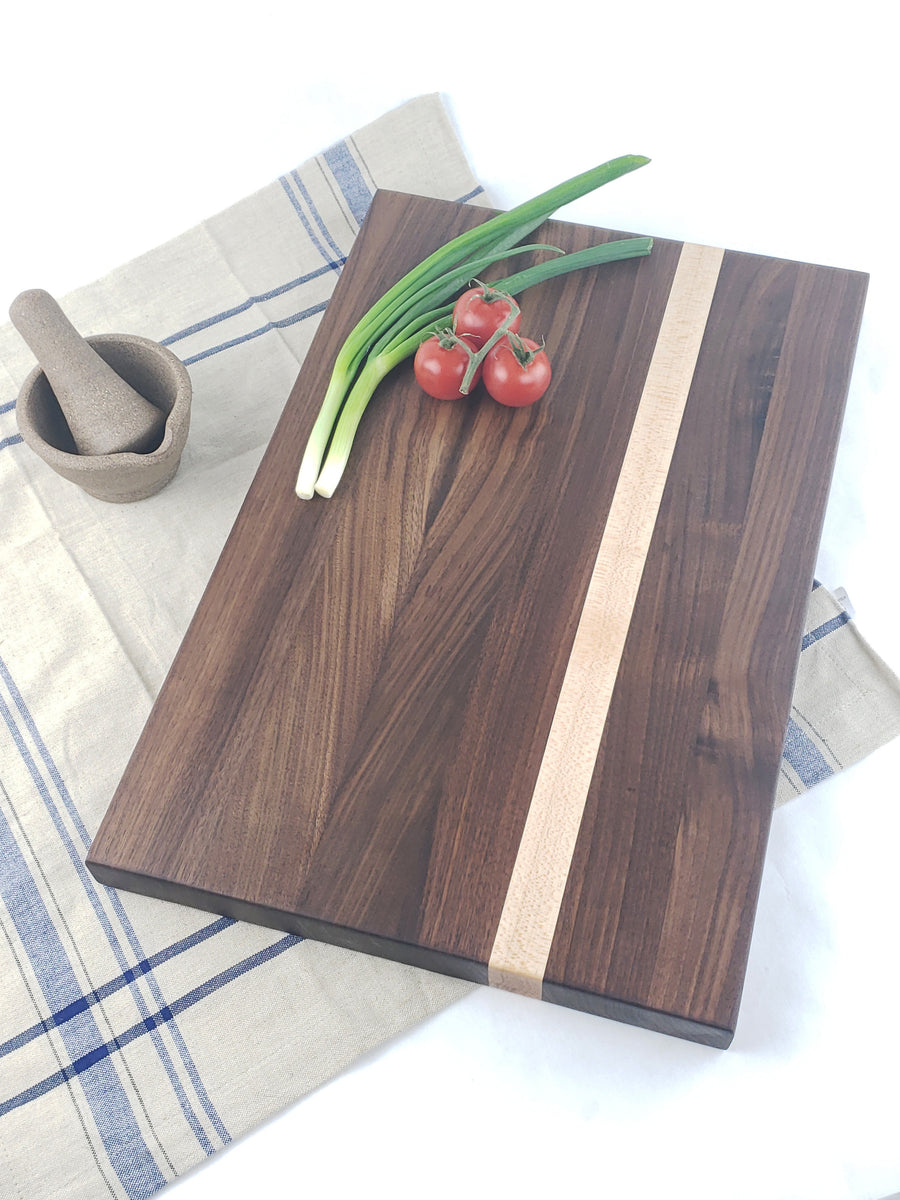 Walnut with Maple Accent Cutting Board - Muskoka Woodworking